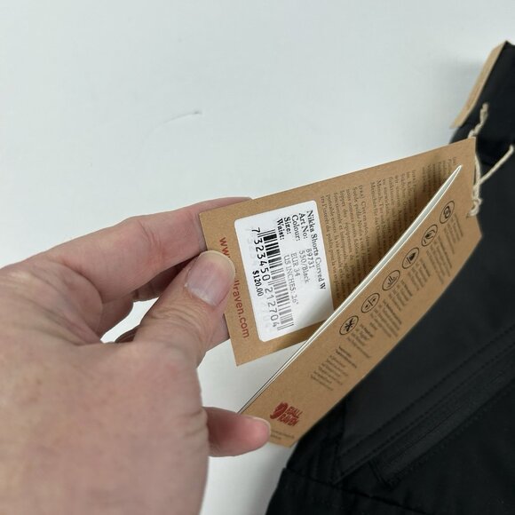 Fjallraven Nikka Curved Womens Shorts Black G1000 Size 26 Waist - Picture 13 of 16